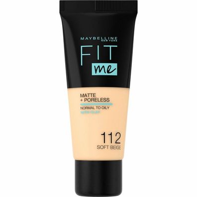 Maybelline New York Fit Me Matte & Poreless Foundation 112 Soft Beige 30ml