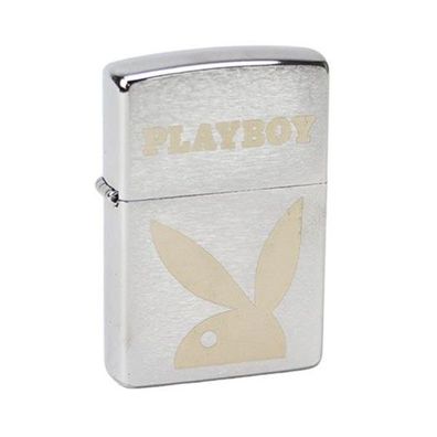 Zippo Benzin-Feuerzeug Playboy Brushed Chrome 60006102, unbefüllt