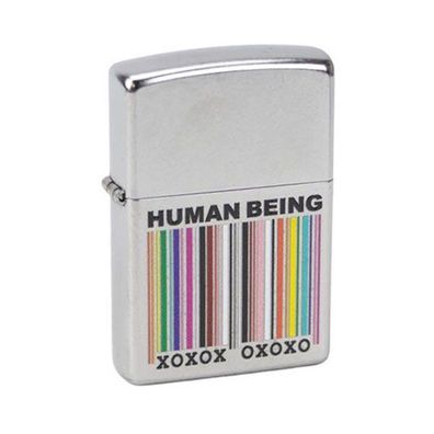 Zippo Benzin-Feuerzeug Human Being Chrome 60005912, unbefüllt