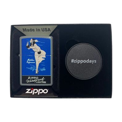 Zippo Benzin-Feuerzeug Windy 2007600, unbefüllt mit Handyhalterung