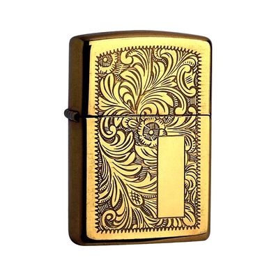 Zippo Benzin-Feuerzeug messing pol. gelasert Venezia 60000814, unbefüllt