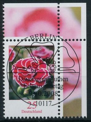 BRD BUND DS BLUMEN Nr 2694 ESST zentrisch gestempelt ECKE-OR XA19CFE