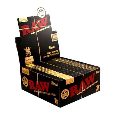 RAW Classic King Size BLACK Slim Papers 50x à 32 Blatt
