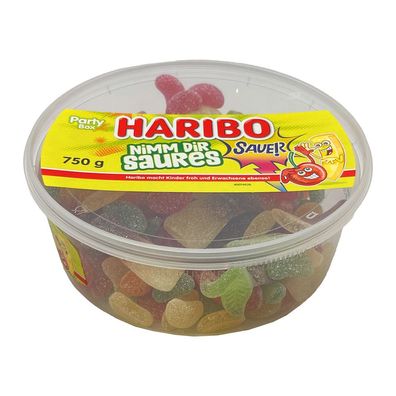 HARIBO Nimm dir Saures, Fruchtgummi, 750g Dose