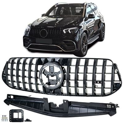 Kühlergrill Frontgrill Schwarz Glanz für Mercedes GLE V167 + Coupe C167 ab 2023