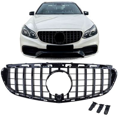 Sport Kühlergrill Schwarz Glanz passt für Mercedes E W212 S212 Facelift 13-16