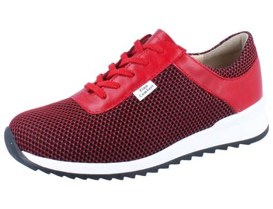 FINN Comfort Cerritos Damen Schnürschuhe rot Glattleder Mesh