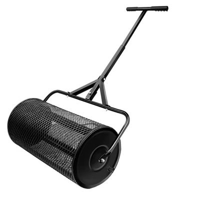 Rasenstreuer Kompoststreuer Streuwagen Streuwalze mit Korb Schwarz 68cm