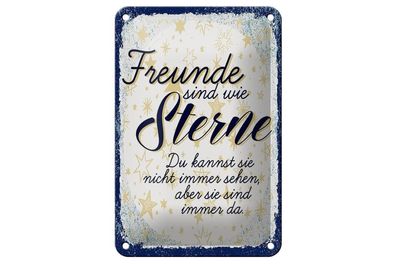 Blechschild Freunde wie Sterne sind immer da, 4 verschied Größen,