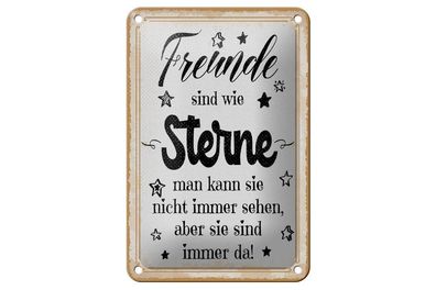 Blechschild Freunde wie Sterne sind immer da, 4 verschied Größen,