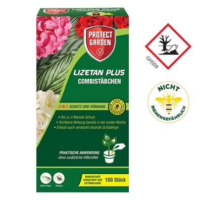 Lizetan Plus Combistäbchen 100Stk- 2-in-1 Schutz & Pflege für Zierpflanzen