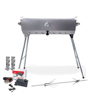 Mangal Taschkent mit Döner Hähnchen Drehspieß Motor