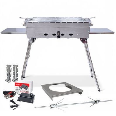 Mangal Khan Edelstahl Döner Hähnchen Drehspieß Kasanablage