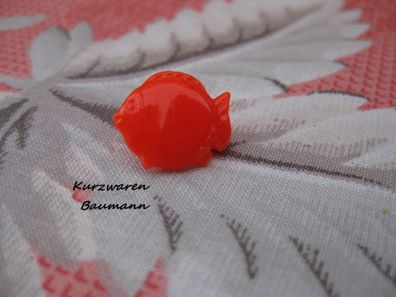 1Kunststoffkinderknopf Kunststoffkinderknöpfe Fisch rot 15x7mm Öse 3mm Nr 1178