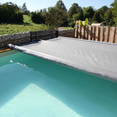 Trend Rollschutzabdeckung für Holzpool | Rechteck | Hellgrau | versch. Ausführungen