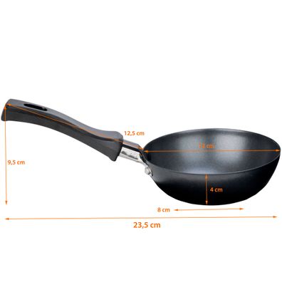 12x Universal Wok Grill Pfännchen Emailliert