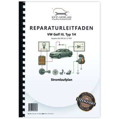 VW Golf 3 Typ 1H 1995-1997 Schaltplan Stromlaufplan Verkabelung Elektrik Pläne
