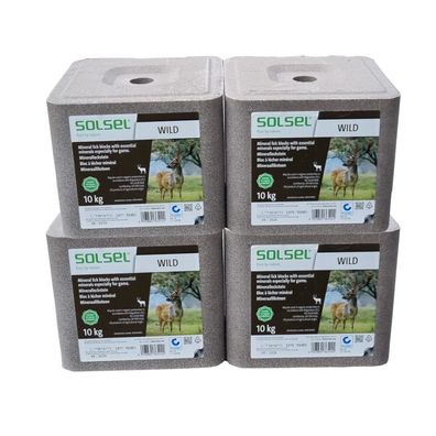 Solsel Wild 4x10kg Mineralstein Salzleckstein Leckstein