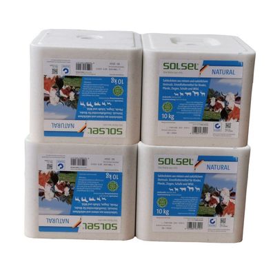 Solsel Natural 4x10kg Mineralstein ohne Kupfer Salzleckstein Leckstein