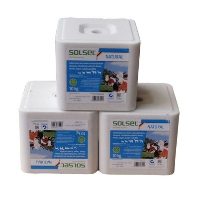 Solsel Natural 3x10kg Mineralstein ohne Kupfer Salzleckstein Leckstein