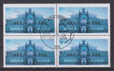 BRD 2003 gestempelt ESST MiNr. 2371 4er Block Semperoper Dresden von G. Semper