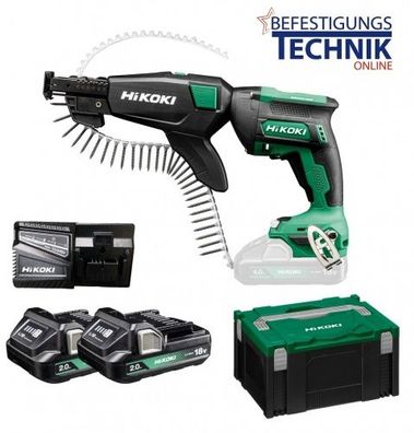 Hikoki Akku Magazinschrauber W18DAWBZ 2x2,0Ah für Magazinschrauben Trockenbau