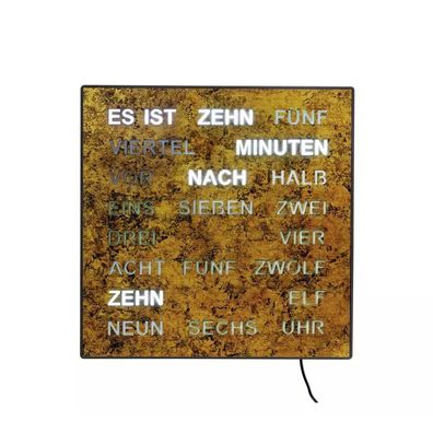 AMS - 1243 - Wand- Tischuhr - Quarz - Wortuhr - 28x28cm