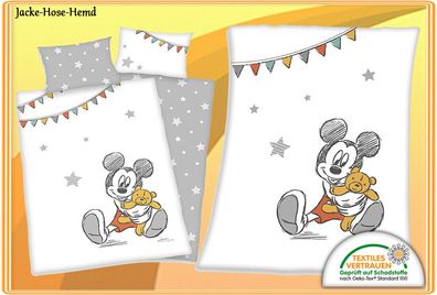 Babybettwäsche Babydecke Bettwäsche Kuscheldecke Mickey Mouse Maus Set einzeln