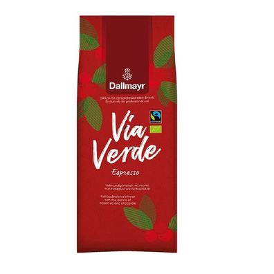 Dallmayr Via Verde Espresso 6 x 1kg Ganze Bohne, Bio Fairtrade