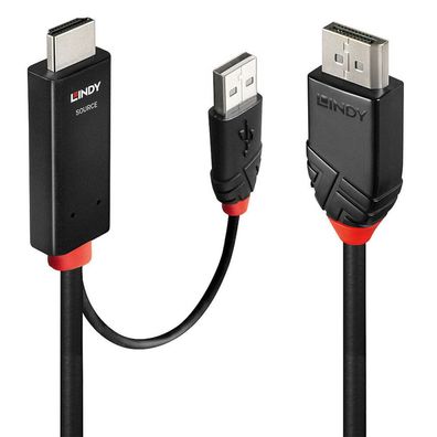 Adapterkabel HDMI > DisplayPort (schwarz/rot, 3 Meter)