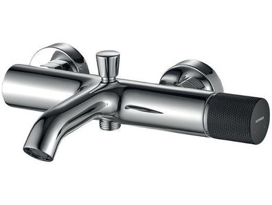 Badewannenarmatur Wasserhahn PEROS Wannenarmatur für Badezimmer in Chrom-Schwarz