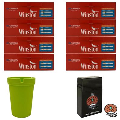 8 Pack Winston Extra Filterhülsen + Autoaschenbecher + Box