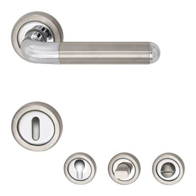 Baumanti Isar Rosettengarnitur Bicolor poliert matt BB/PZ/WC Türdrücker Griff