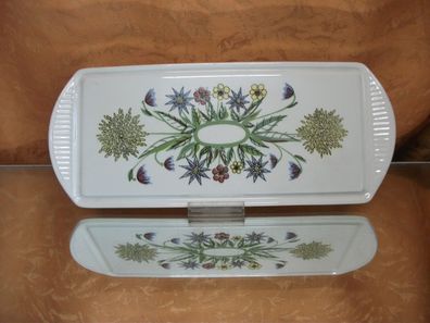 Kuchenplatte eckig Keramik leicht cremig ab 1950