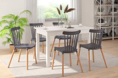 Essgruppe A93, Esszimmer Set , Esstisch (Ausziehbar) mit 5 Stühlen- Farbe wählbar