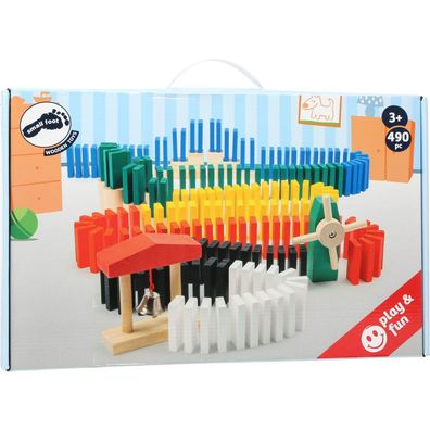small foot 11402 Domino-Rallye, Kettenreaktions-Spiel aus Holz