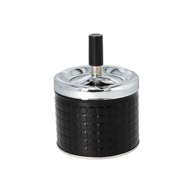 Angelo Schleuderaschenbecher - Metall schwarz Quadrate Ø 9cm
