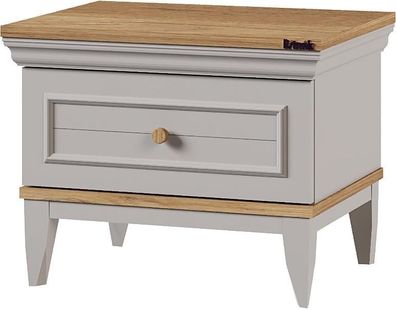 Ritmik Nachttisch Magna Hellgrau und Holzoptik Modern