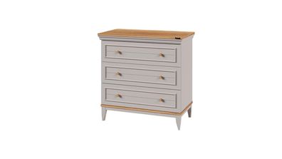 Ritmik Kommode Magna 3 Schubladen hellgrau und Holzoptik
