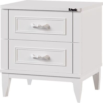 Ritmik Nachttisch Marje Weiß 2 Schubladen Modern