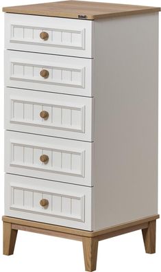 Ritmik Kommode Mirage 5 Schubladen Weiß Walnussoptik