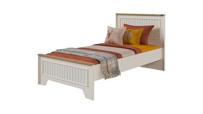 Ritmik Jugendbett Mirage Weiß Walnussakzente 100x200