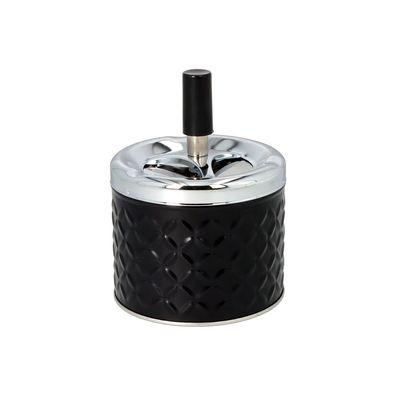 Angelo Schleuderaschenbecher - Metall schwarz Raute Ø 9cm