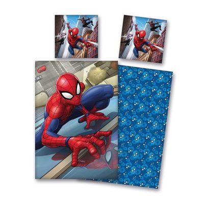 Marvel Spiderman Bettbezug 135x200 cm + Kissen 80x80 cm Baumwolle