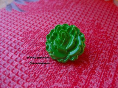 1Kunststoffkinderknopf Blume grün 18x8mm Öse4mm Nr1168