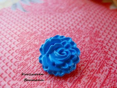 1Kunststoffkinderknopf Blume blau 18x8mm Öse4mm Nr1167