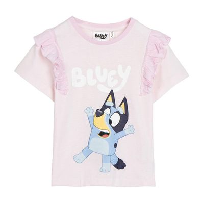 Bluey Kinder T-Shirt kurz 100?% Baumwolle Sommer Shirt Mädchen