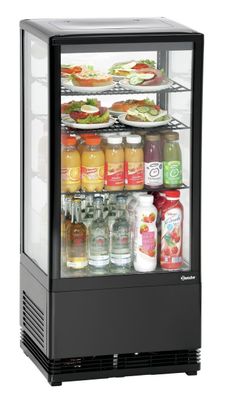 Kühlvitrine Kühlschrank Getänkekühlung Tischvitrine 78 L schwarz NEU Gastlando
