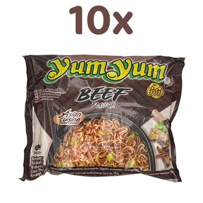 YumYum - Instatnudeln BEEF Flavour - Rindgeschmack, 10x 60g