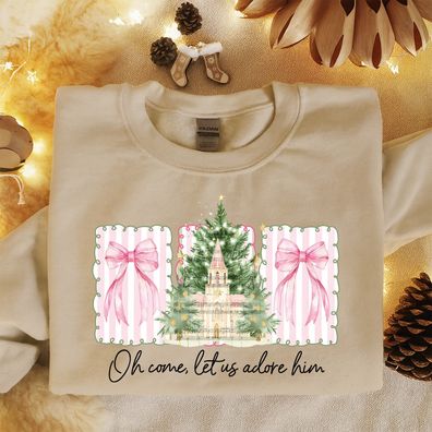 Oh Come Let Us Adore Him Shirt, Weihnachtskirche T-shirt, Christliche Christmas Sweat